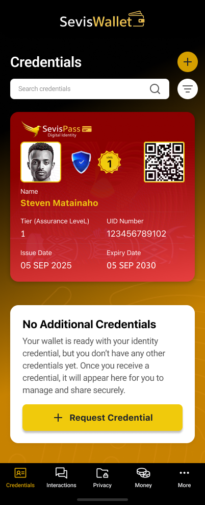 SevisPass credential issued